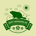 Groundhog Day Postcard. Welcome spring design template. Vector illustration