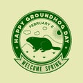 Groundhog Day Postcard. Welcome spring design template. Vector illustration