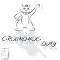 Groundhog drawn from the lines and the words Groundhog Day