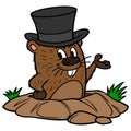 Groundhog with a Hat Royalty Free Stock Photo