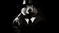 Groundhog In Hat And Suit: Film Noir Style Stock Photo