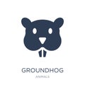 Groundhog icon. Trendy flat vector Groundhog icon on white background from animals collection