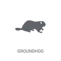 Groundhog icon. Trendy Groundhog logo concept on white background from animals collection