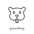 Groundhog icon. Trendy modern flat linear vector Groundhog icon