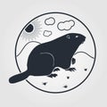 Groundhog icon on a white background. Vector illustration