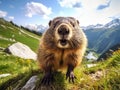 Ai Generated illustration Wildlife Concept of Groundhog Royalty Free Stock Photo
