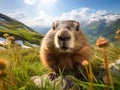 Ai Generated illustration Wildlife Concept of Groundhog Royalty Free Stock Photo
