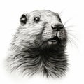 Detailed Hyperrealistic Marmot Portrait Vector Illustration