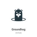 Groundhog vector icon on white background. Flat vector groundhog icon symbol sign from modern animals collection for mobile