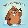 Groundhog vector illustration. Can be used in web design, printed on fabric paper, as a background, or as an element in a composi