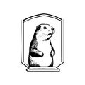 Groundhog windows Icon hand draw black colour groundhog day logo symbol perfect