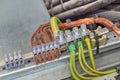 Grounding terminals and wires in electrical control cubicle