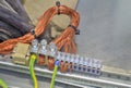 Grounding terminals and wires in electrical control cubicle