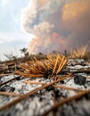 Groundlevel View of a Raging Forest Fire Royalty Free Stock Photo