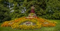 The grounds of botanical garden of Mainau Island, the inlet on Lake Constance