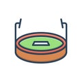 Color illustration icon for Grounds, pitch and stadium