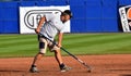 Groundsman during a baseballgame of the Super 6 Royalty Free Stock Photo