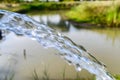 Groundwater gushing in pond