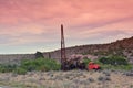 Groundwater hole drilling machine in Arizona.