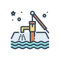Color illustration icon for Groundwater, acquifers and water