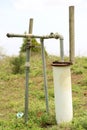 Groundwater well with pvc pipe and system electric deep well