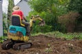 Groundwork with a mini digger