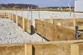 Groundwork Preparation at Construction Site with Rebar and Formwork, Daytime Royalty Free Stock Photo