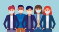 Grouop of people wearing medical mask Royalty Free Stock Photo