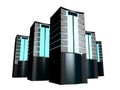 Group 3d servers Royalty Free Stock Photo