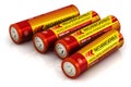 Group of AA size batteries Royalty Free Stock Photo