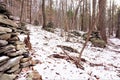 Piles of abandoned cairns in Catskill Park