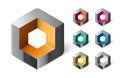 Group of Abstract cube logo design Royalty Free Stock Photo