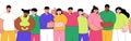 Group of abstract diverse colorful people posing together Seamless Pattern.