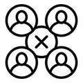 Group account icon outline vector. Internet fake
