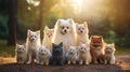 group of adorable pomeranian dogs