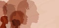 Profile silhouettes people African and African American. Black history month.People with black skin. Racial equality Royalty Free Stock Photo