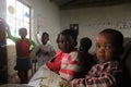 Group of african children studying in school in rural Swaziland, Africa