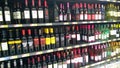 Group of alcohol on store shelves