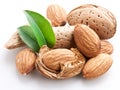 Group of almond nuts. Royalty Free Stock Photo