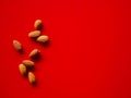 Group Almonds isolated on background.