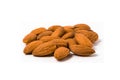 Group of Almonds on white background