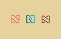 set of letter N logo