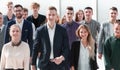 Group of ambitious young people walking in a new office Royalty Free Stock Photo