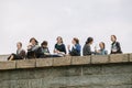 Group of Amish Young Women visiting the Statue of Liberty, NY