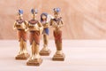 A group of ancient Egyptian statuettes