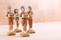 A group of ancient Egyptian statuettes