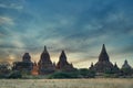 Group of ancient pagodas in Bagan, Myanmar Royalty Free Stock Photo