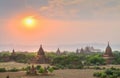 Group of ancient pagodas in Bagan at Sunset Royalty Free Stock Photo