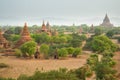 Group of ancient pagodas in Bagan at Sunset Royalty Free Stock Photo