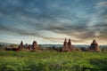 Group of ancient pagodas at the morning in Old Bagan, Myanmar Royalty Free Stock Photo